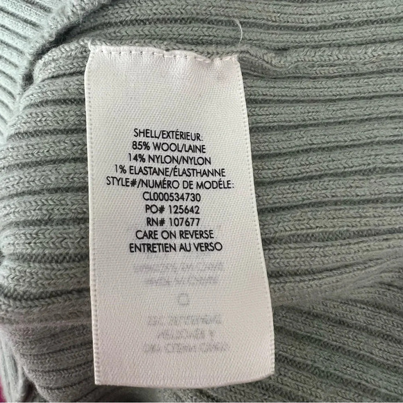 alice + olivia Leo Side Slit Wool Blend Sweater Midi Skirt Sage Green - Picture 9 of 10